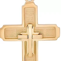 Gold-Plated Layered Cross Box Chain Necklace