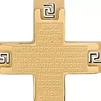 Stainless Steel Lord's Prayer Engraved Cross Necklace