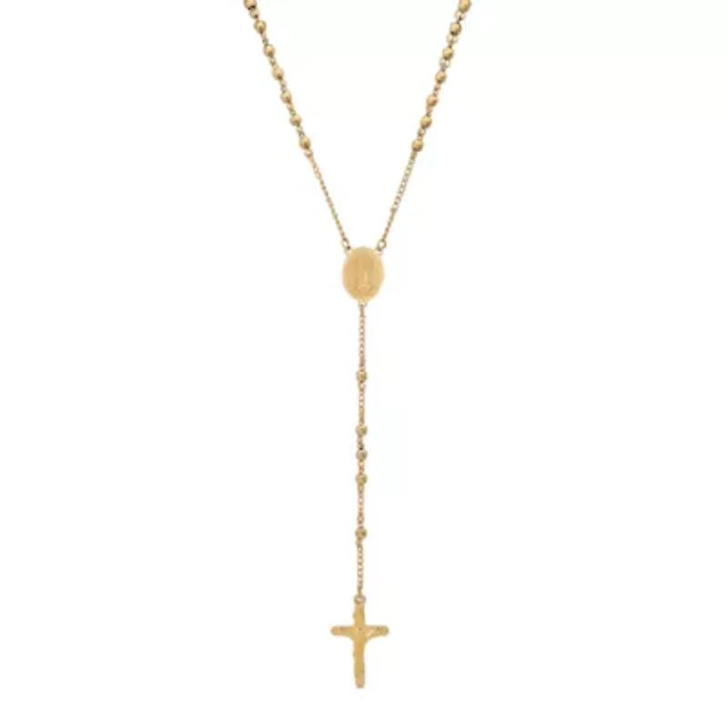 Two-Tone Beaded Rosary with Miraculous Medal & Cross