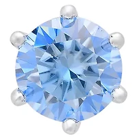 Lab Created Sterling Silver Moissanite Diamond Stud Earrings