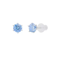 Lab Created Sterling Silver Moissanite Diamond Stud Earrings