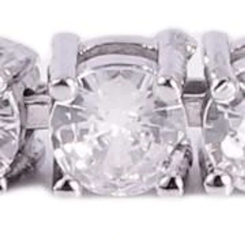 Lab Created Saffron 5.6 Carat TW Moissanite Diamond Sterling Silver Tennis Bracelet (7.5")
