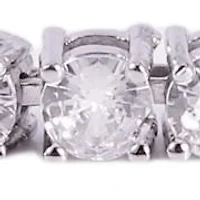 Lab Created Saffron 5.6 Carat TW Moissanite Diamond Sterling Silver Tennis Bracelet (7.5")