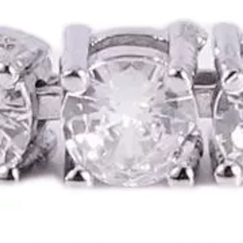 Lab Created Saffron 5.6 Carat TW Moissanite Diamond Sterling Silver Tennis Bracelet (7.5")