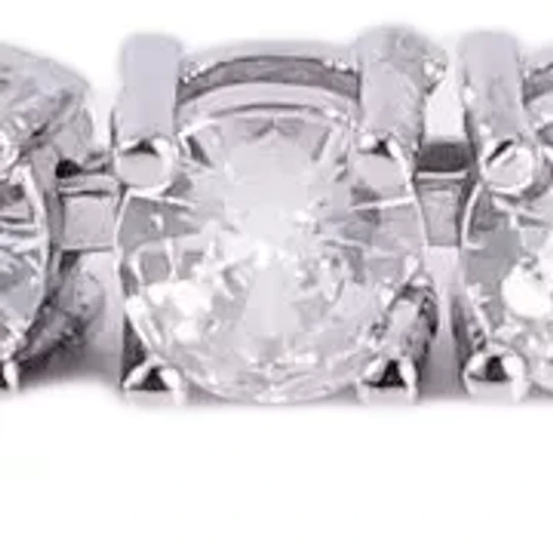 Lab Created Saffron 5.6 Carat TW Moissanite Diamond Sterling Silver Tennis Bracelet (7.5")