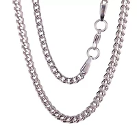 5mm Box Chain Link Stainless Steel Necklace Bracelet Set (Silver)