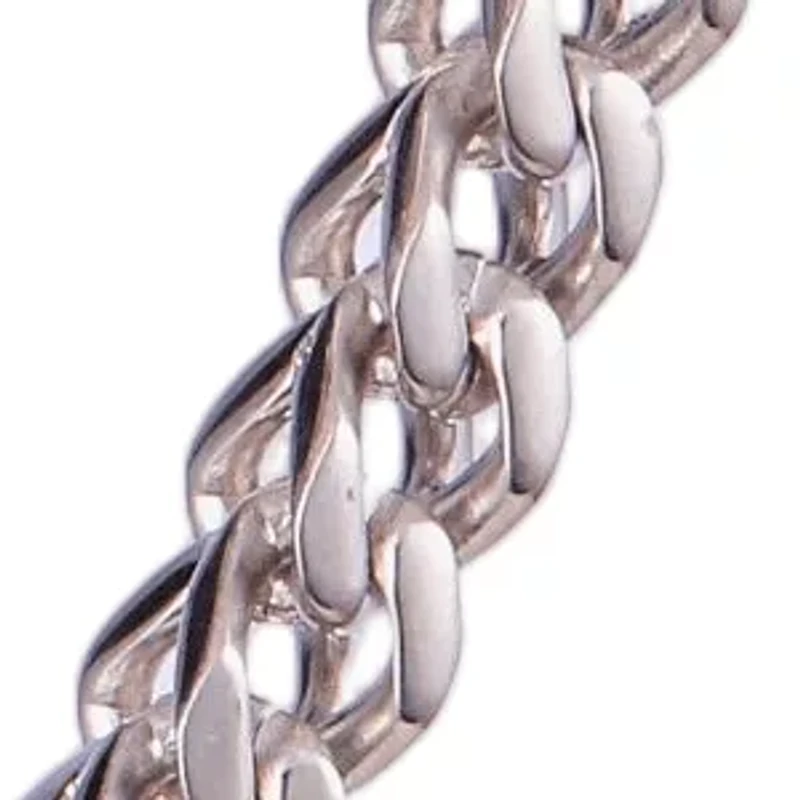 5mm Box Chain Link Stainless Steel Necklace (Silver)