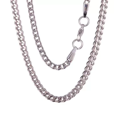 5mm Box Chain Link Stainless Steel Necklace (Silver)