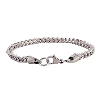 5mm Box Chain Link Stainless Steel Bracelet (Silver)