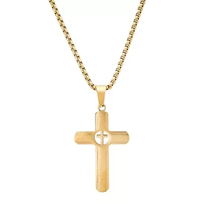 Cutout Cross Pendant Necklace