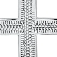 Men's Textured Silver Cross Box Chain Necklace