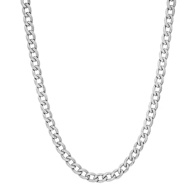 5mm Cuban Link Stainless Steel Necklace Bracelet Set (Silver)