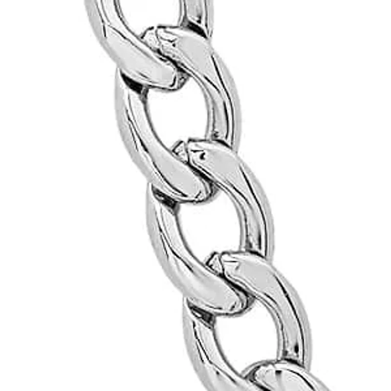 5mm Cuban Link Stainless Steel Necklace (Silver)