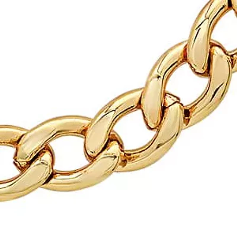6mm Cuban Link Stainless Steel Necklace Bracelet Set (Gold)
