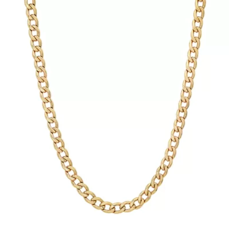 6mm Cuban Link Stainless Steel Necklace (Gold)