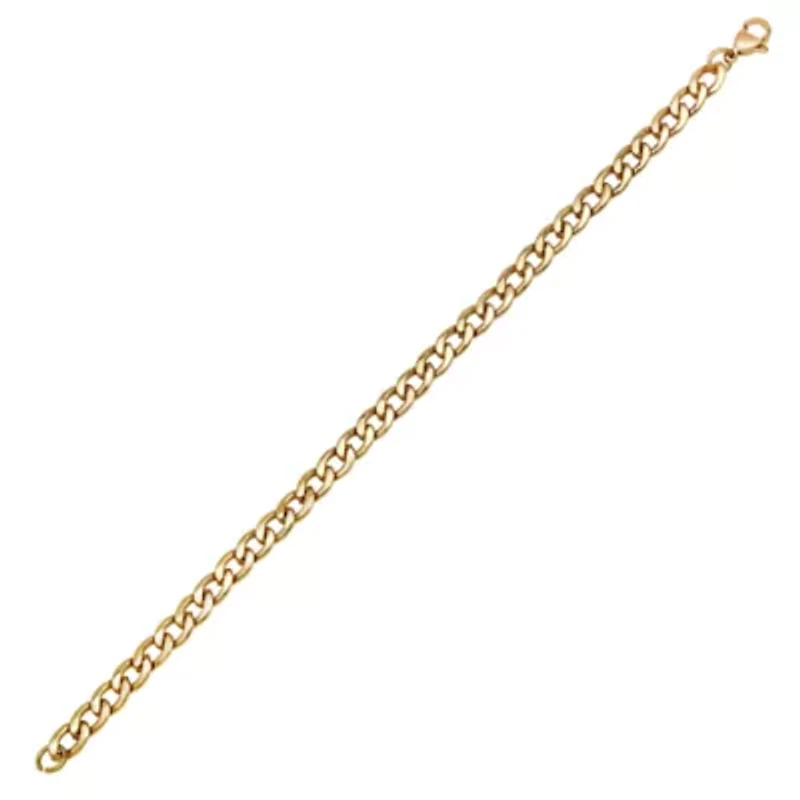 6mm Cuban Link Stainless Steel Bracelet (Gold)