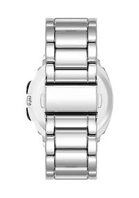 Men's Polished Silver Alloy Metal Watch