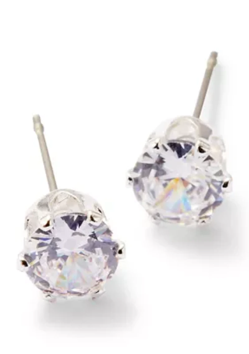 Silver Plated Cubic Zirconia Teardrop Pendant and Stud Earring Set