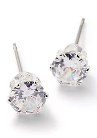 Fine Plated Cubic Zirconia Cross Necklace and Stud Earrings Set 