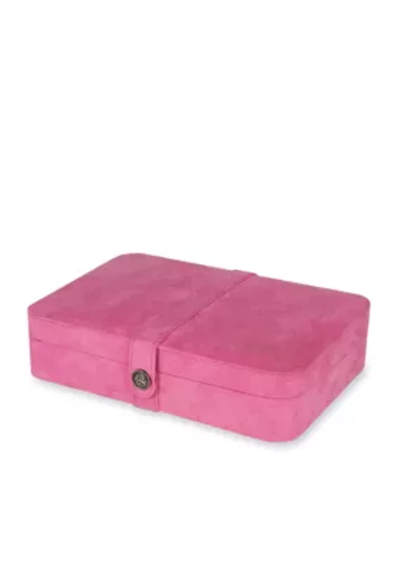 Maria Plush Fabric Twenty-Four Section Jewelry Box in Pink