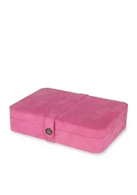 Maria Plush Fabric Twenty-Four Section Jewelry Box in Pink