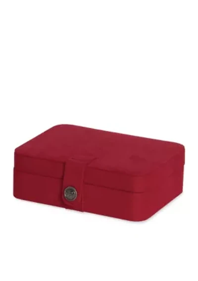 Giana Plush Fabric Jewelry Box with Lift Out Tray in Red