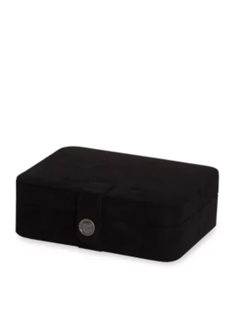 Giana Plush Fabric Jewelry Box in Black