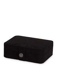 Giana Plush Fabric Jewelry Box in Black