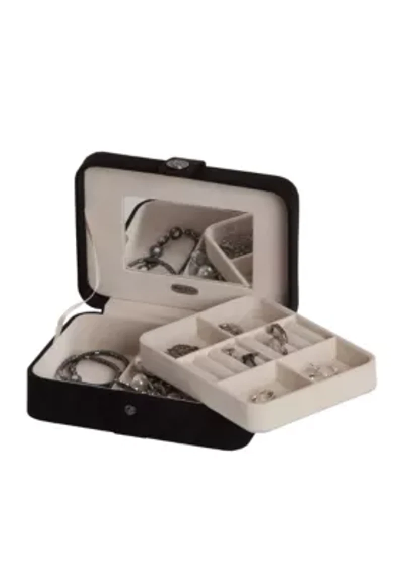 Giana Plush Fabric Jewelry Box in Black