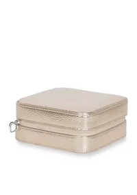 Luna Travel Jewelry Case in Gold Metallic Faux Leather
