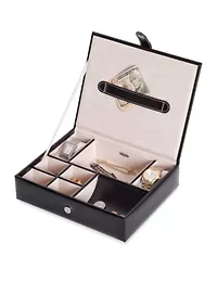 Carson Faux Leather Men's Valet in Black - Online Only