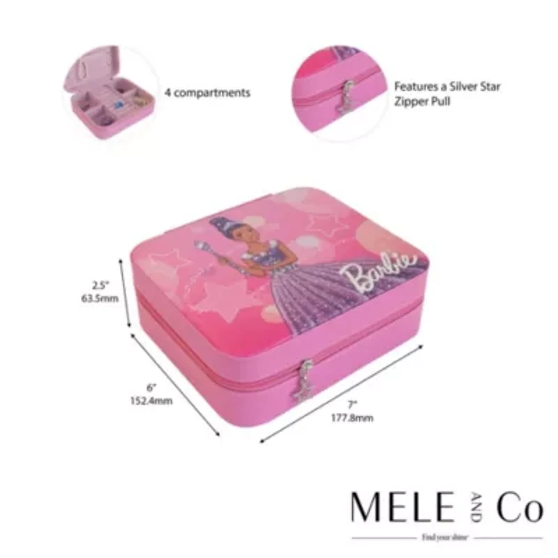 Barbie Star Vegan Leather Travel Jewelry Case by Mele and Co