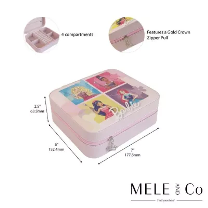 Barbie Butterfly Vegan Leather Travel Jewelry Case by Mele and Co