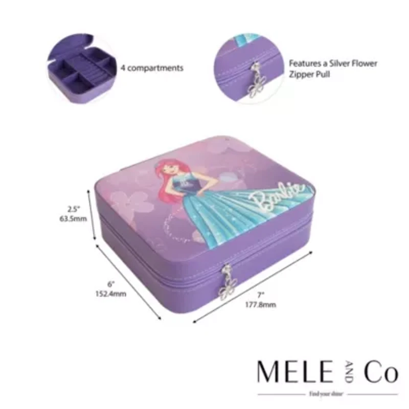 Barbie Flower Vegan Leather Travel Jewelry Case by Mele and Co