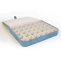 Mele and Co Cameron Plush Fabric Jewelry Box in Blue