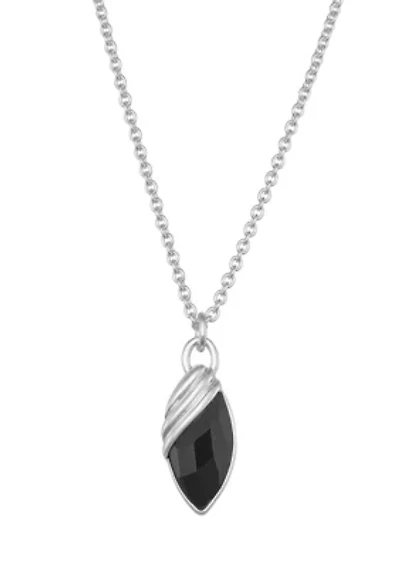 Enamel Silver Tone Pendant Necklace