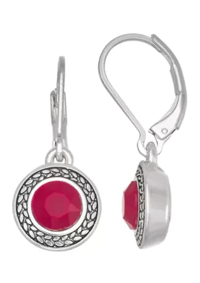 Silver Tone Key Item Drop Earrings