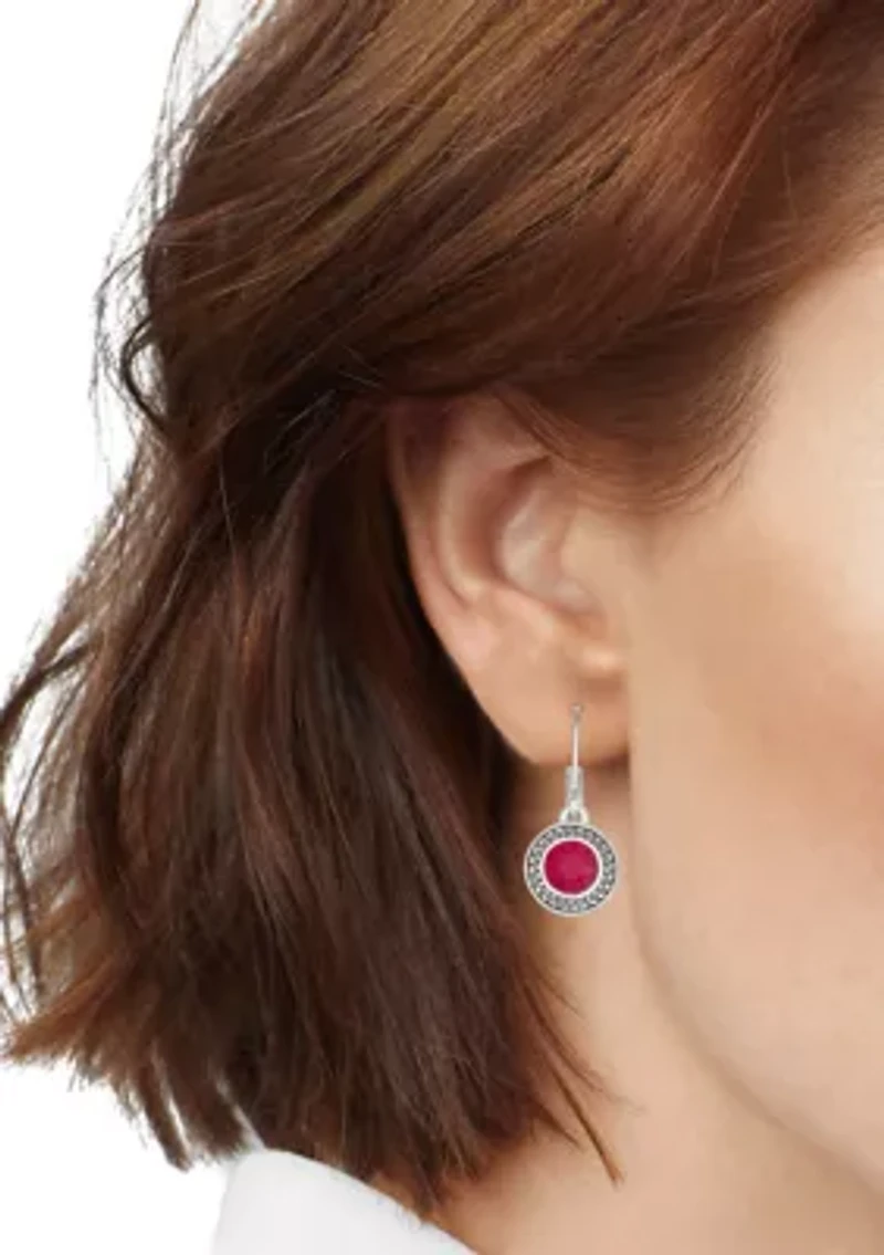 Silver Tone Key Item Drop Earrings