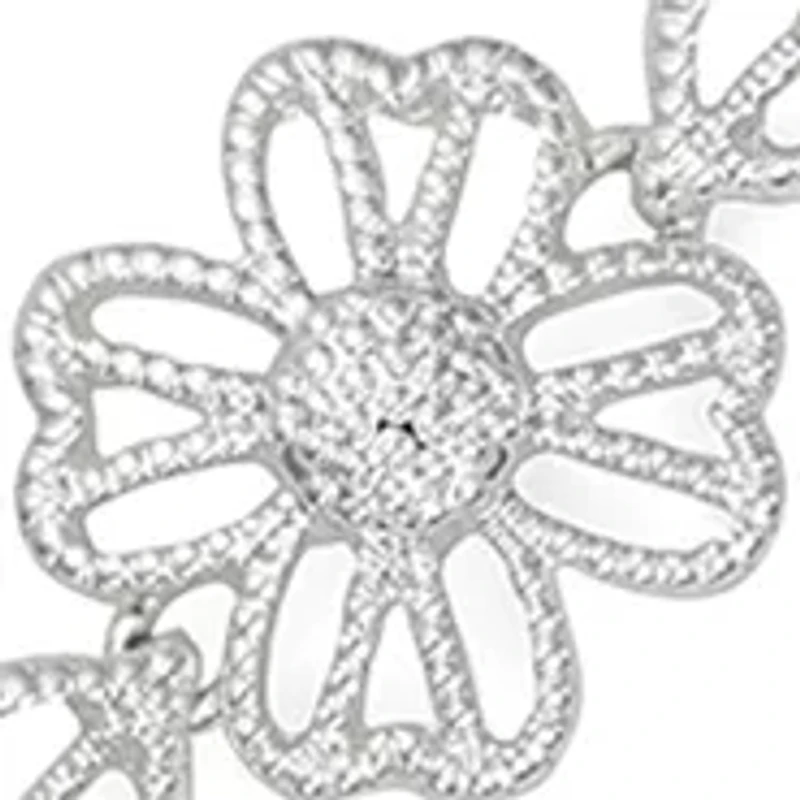 Silver Tone Crystal Flex Bracelet - Boxed