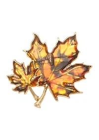 Gold Tone Autumn Leaf Pin
