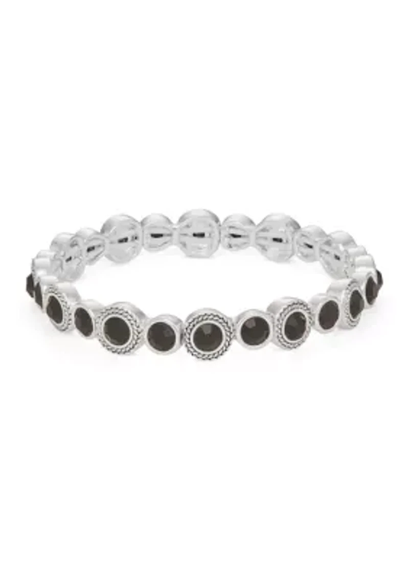 Silver Tone Stretch Bracelet