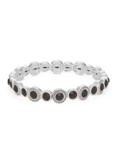Silver Tone Stretch Bracelet