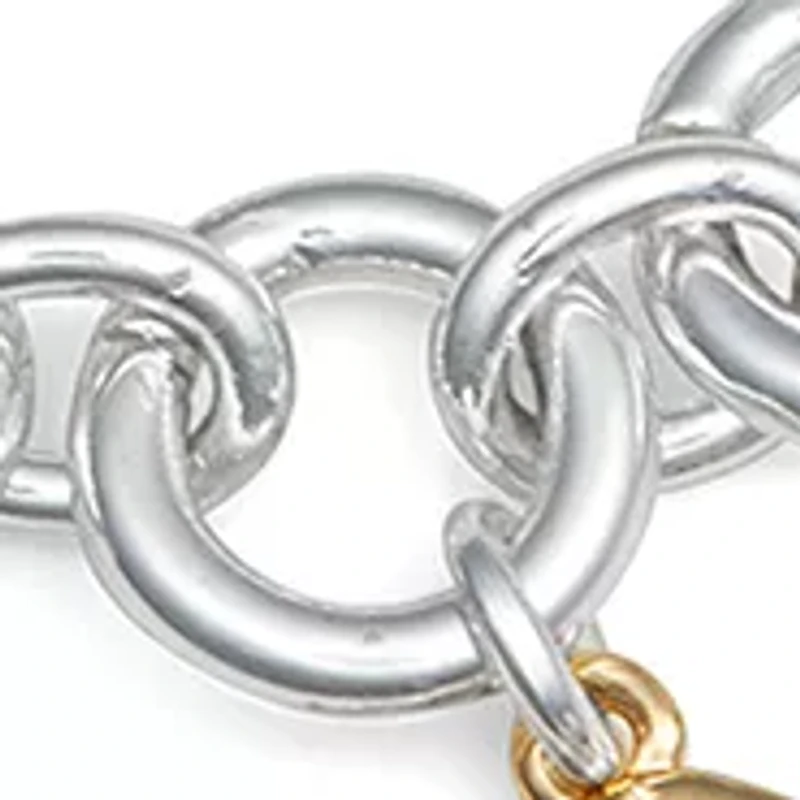 Two Tone Boxed Multi Music Charm Slider Bracelet