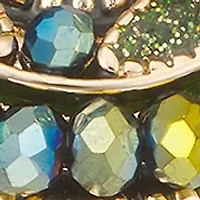 Gold Tone Boxed Green Snake Pin