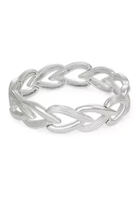 Silver Tone Smooth Stretch Bracelet