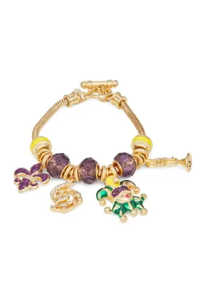 Gold Tone Mask Charm Bracelet