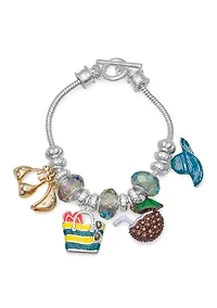 Silver Tone Multi Beach Slider Bracelet