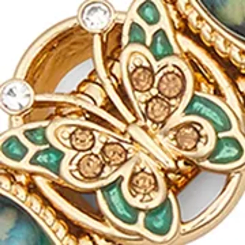 Gold Tone Multi Critter Slider Bracelet