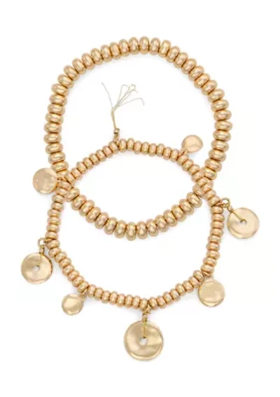 Gold Tone Glitzy Stretch Bracelet Set