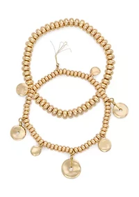 Gold Tone Glitzy Stretch Bracelet Set